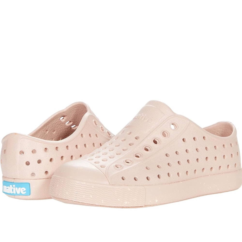 Native Slip-On Perforated Sneakers in Pale Pink